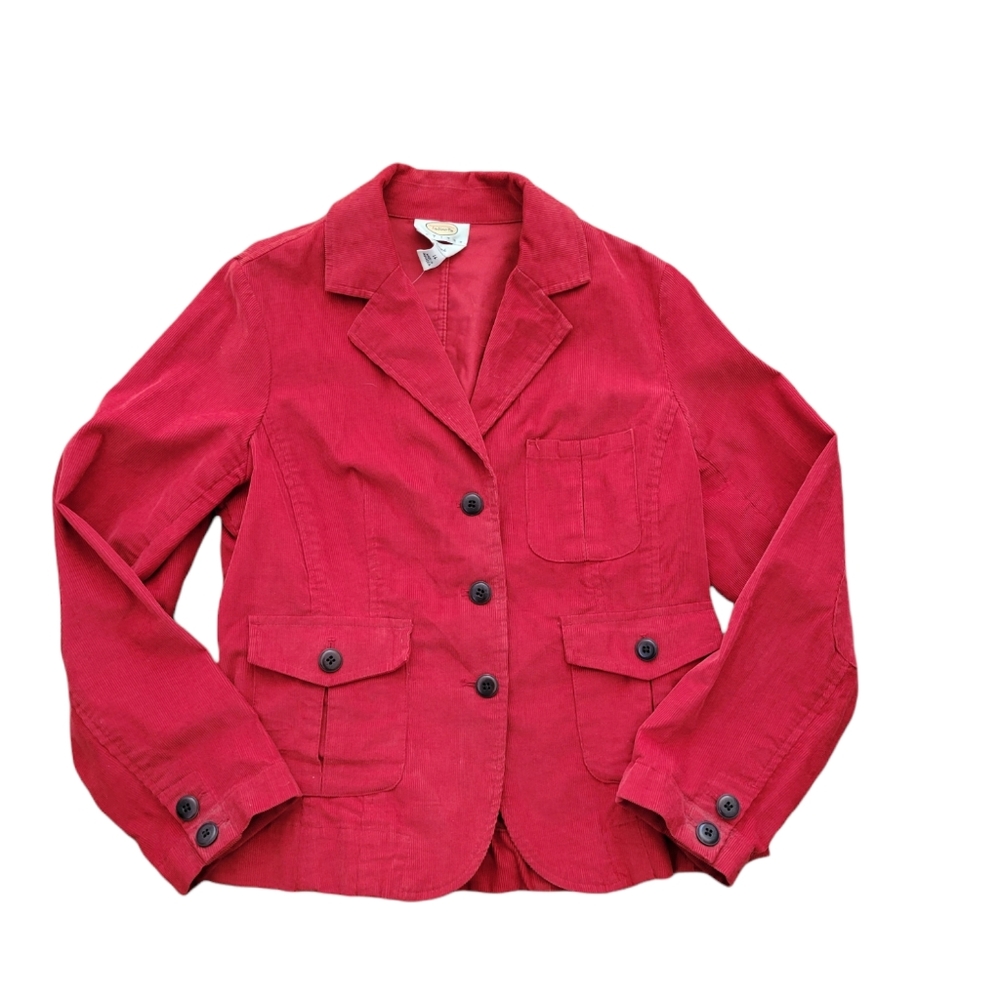 Talbots Corduroy Jacket red button size 14
